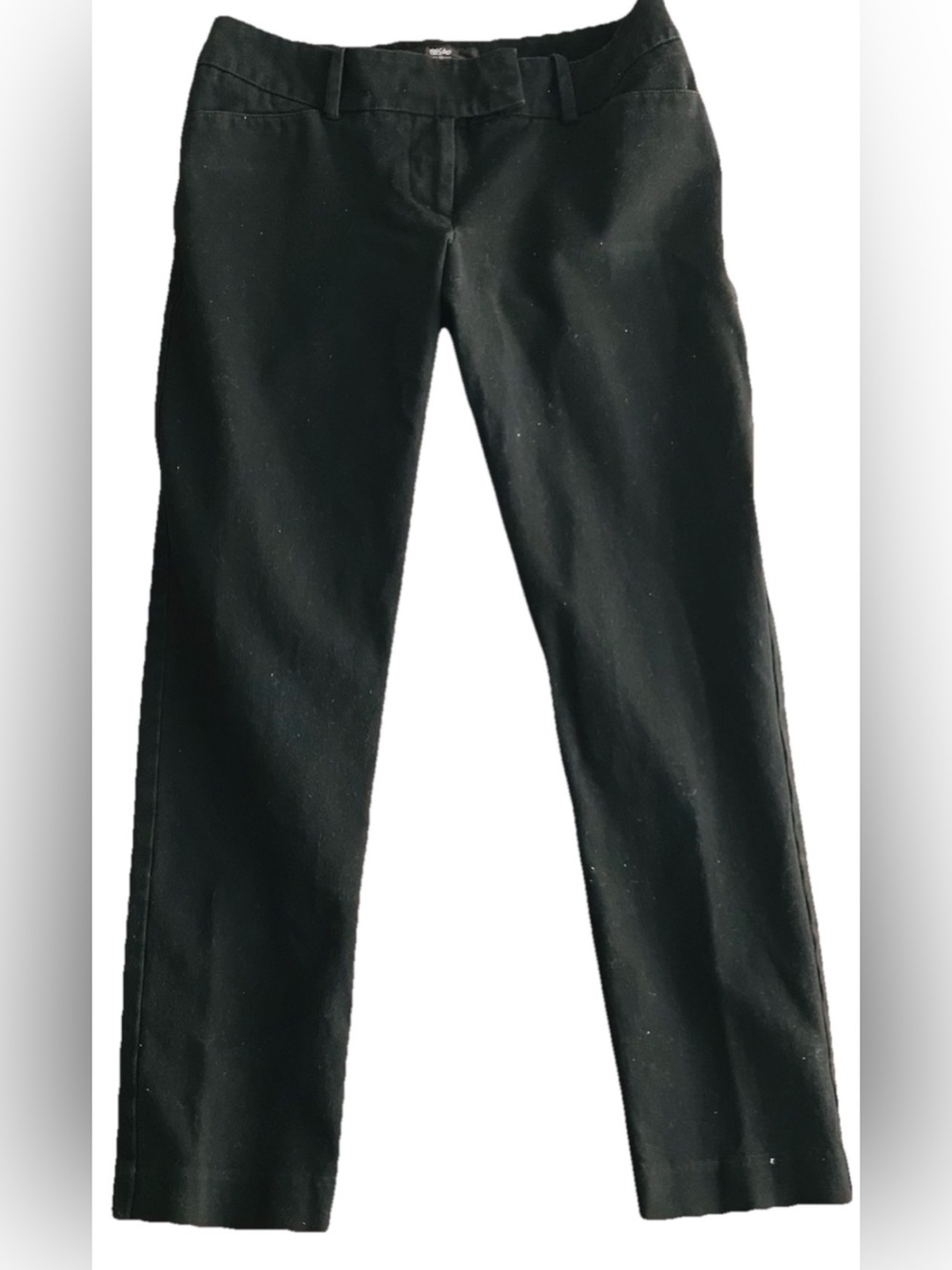 MOSSIMO Cropped Slim Black Tab Waist Cotton Blend Cropped PANTS Slacks Size 4